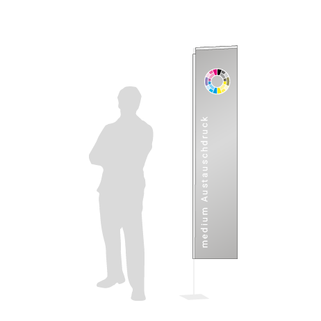 Beachflag Rechteck Austauschdruck | Medium (300 cm) | einseitig bedruckt