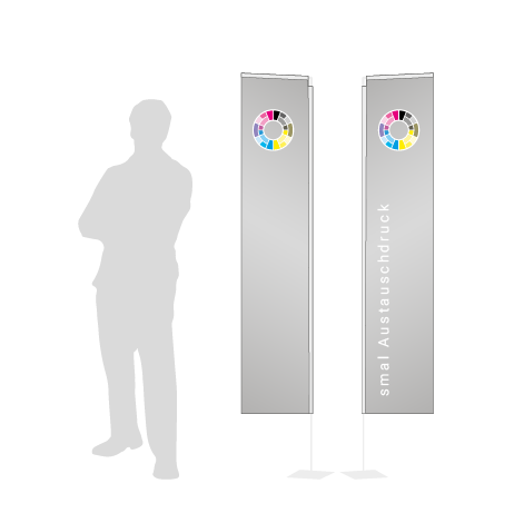 Beachflag Rechteck Austauschdruck | Small (200 cm) | beidseitig bedruckt